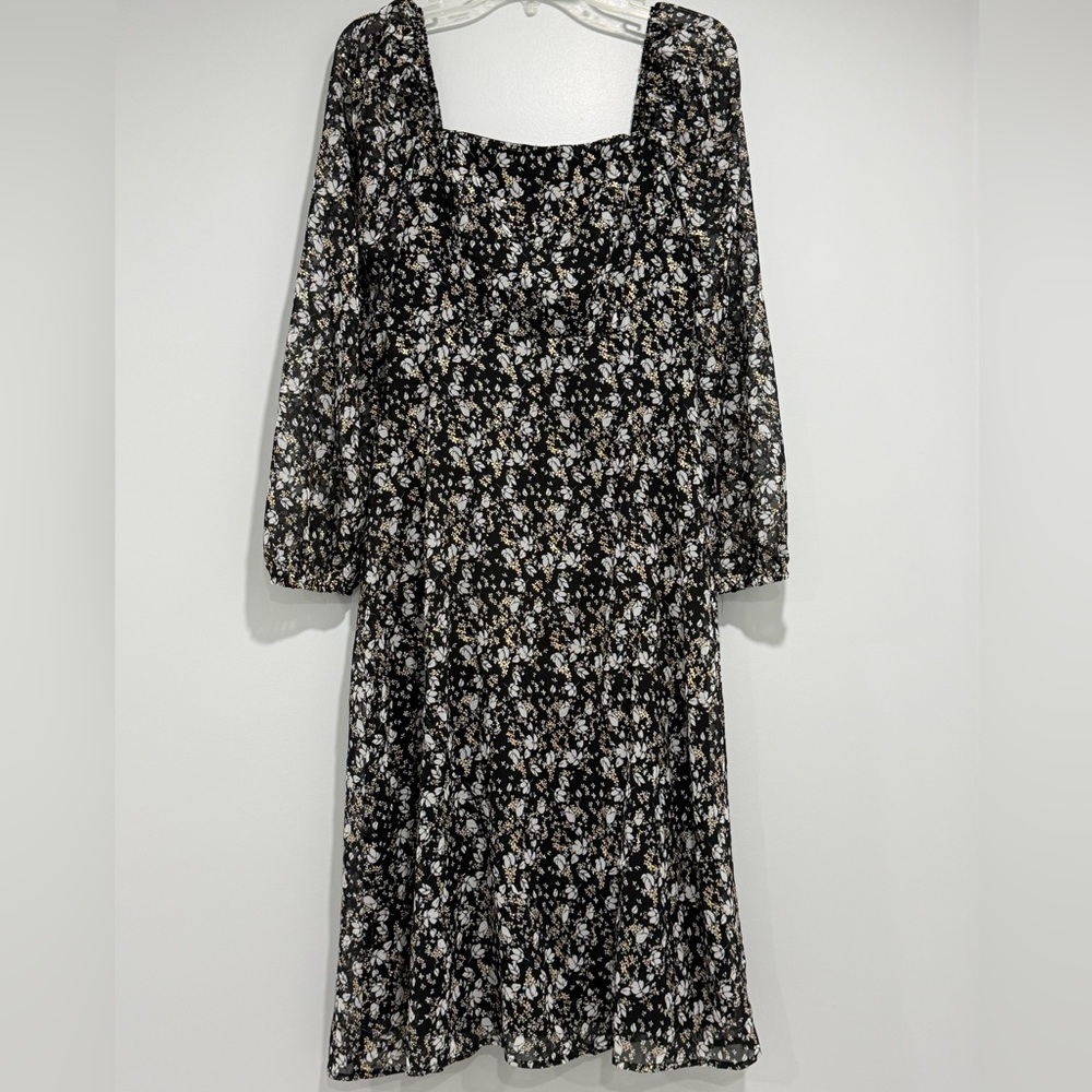 AUDREY PARKS + Francesca's Womens Black Floral Long Sleeve Dress SizeS - Picture 3 of 11